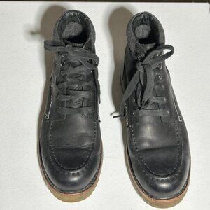 UGG Waterproof Black Leather Boots Men's sz 7 Warm Insole Slip Resistant Outsole